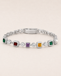 Multicolor Gemstone Tennis Bracelet White Gold Finish Luxury Bracelet