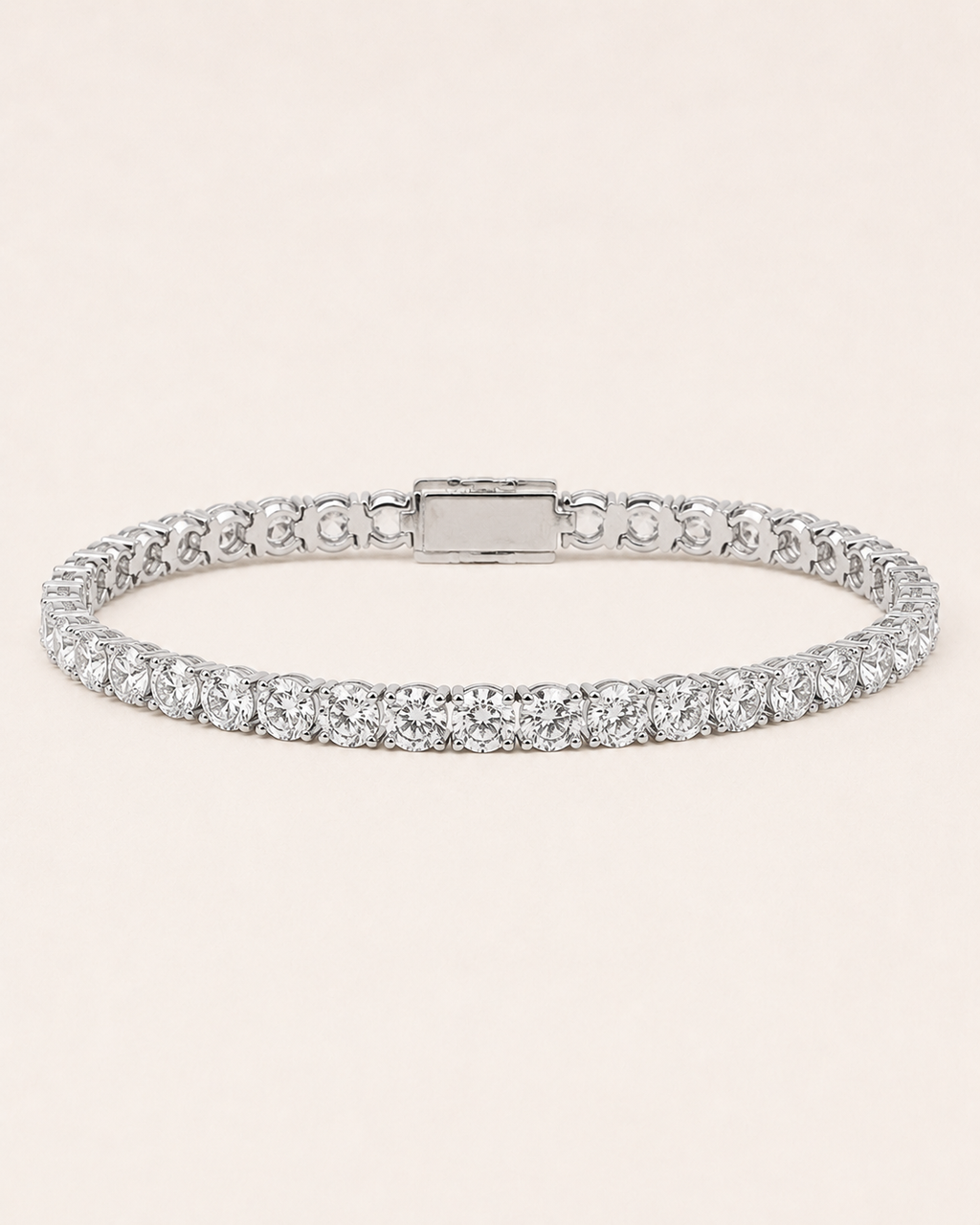 Classic Round Cut Tennis Bracelet White Gold Finish Luxury Bracelet