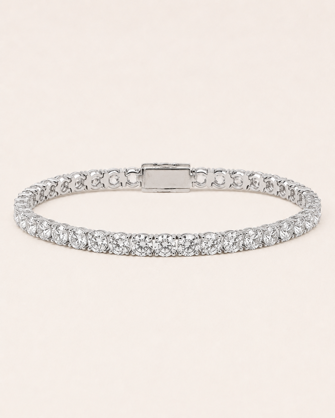 Classic Round Cut Tennis Bracelet White Gold Finish Luxury Bracelet