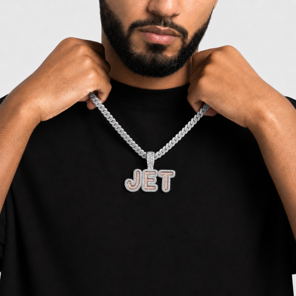 Iced Out Uppercase Letter Pendant