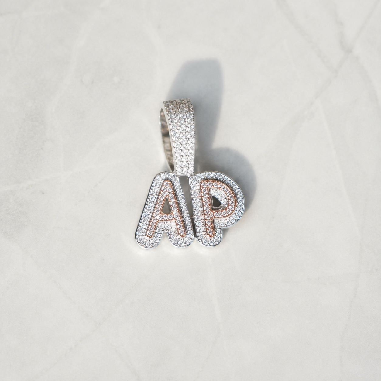 Iced Out Uppercase Letter Pendant