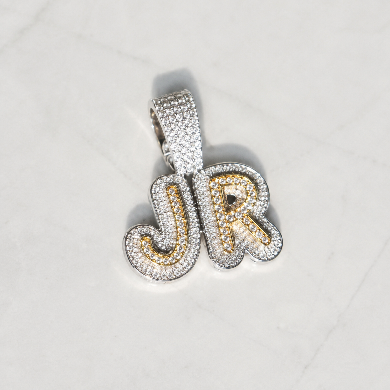 Iced Out Uppercase Letter Pendant