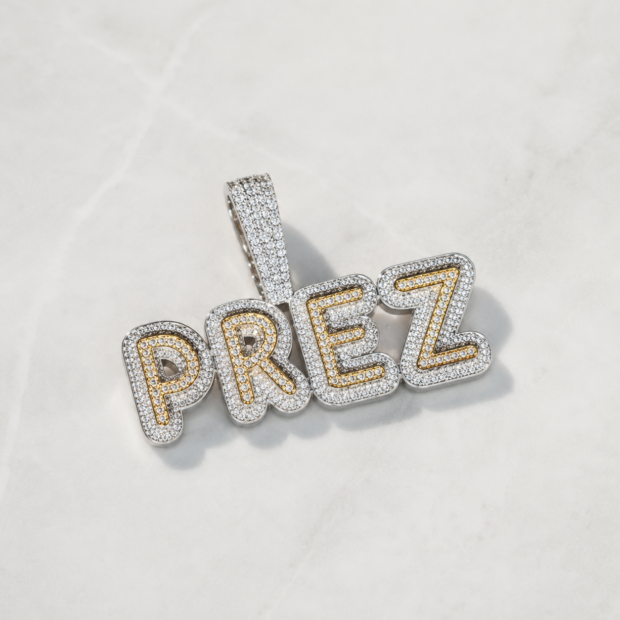 Iced Out Uppercase Letter Pendant