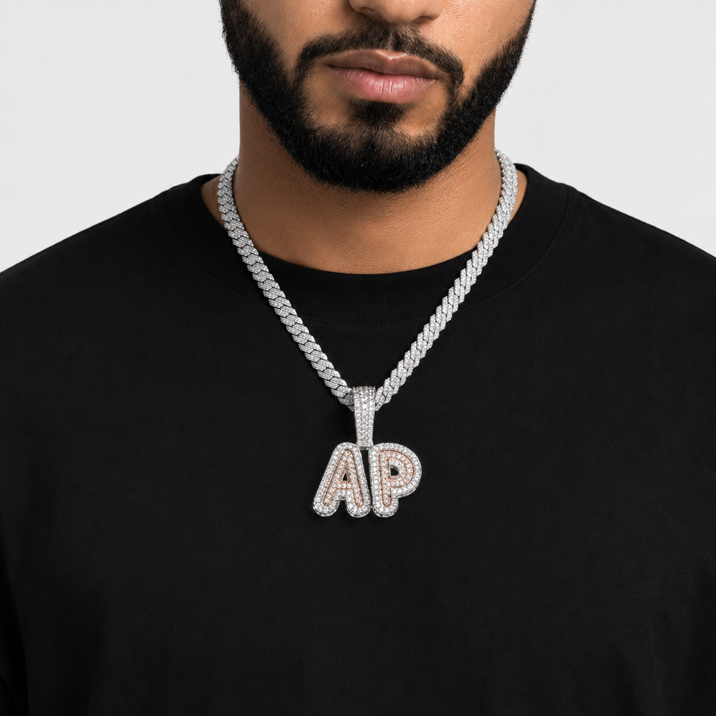 Iced Out Uppercase Letter Pendant