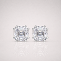 Asscher Cut Square Solitaire Stud Earrings