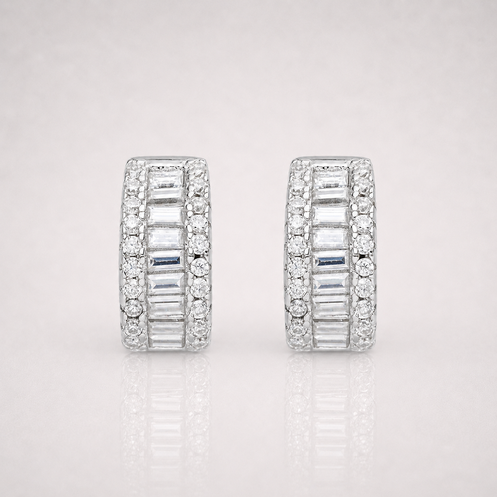 Baguette Small Huggie Hoops