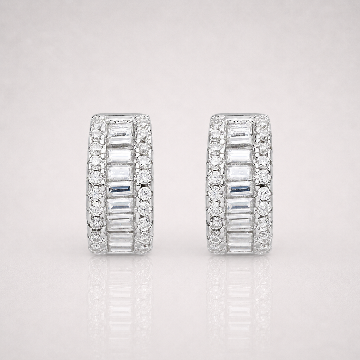 Baguette Small Huggie Hoops