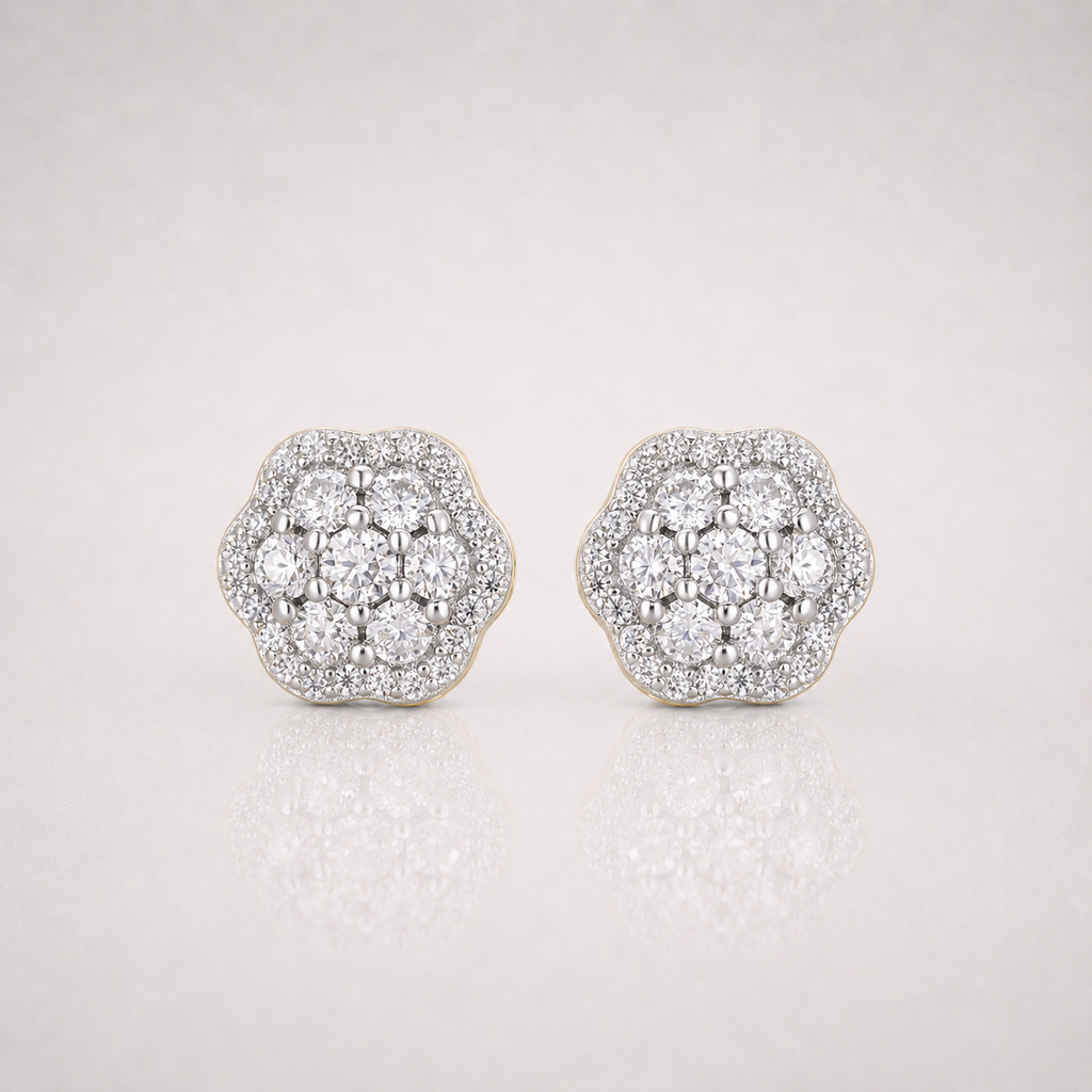 Micropave Cluster Iced Out Earrings