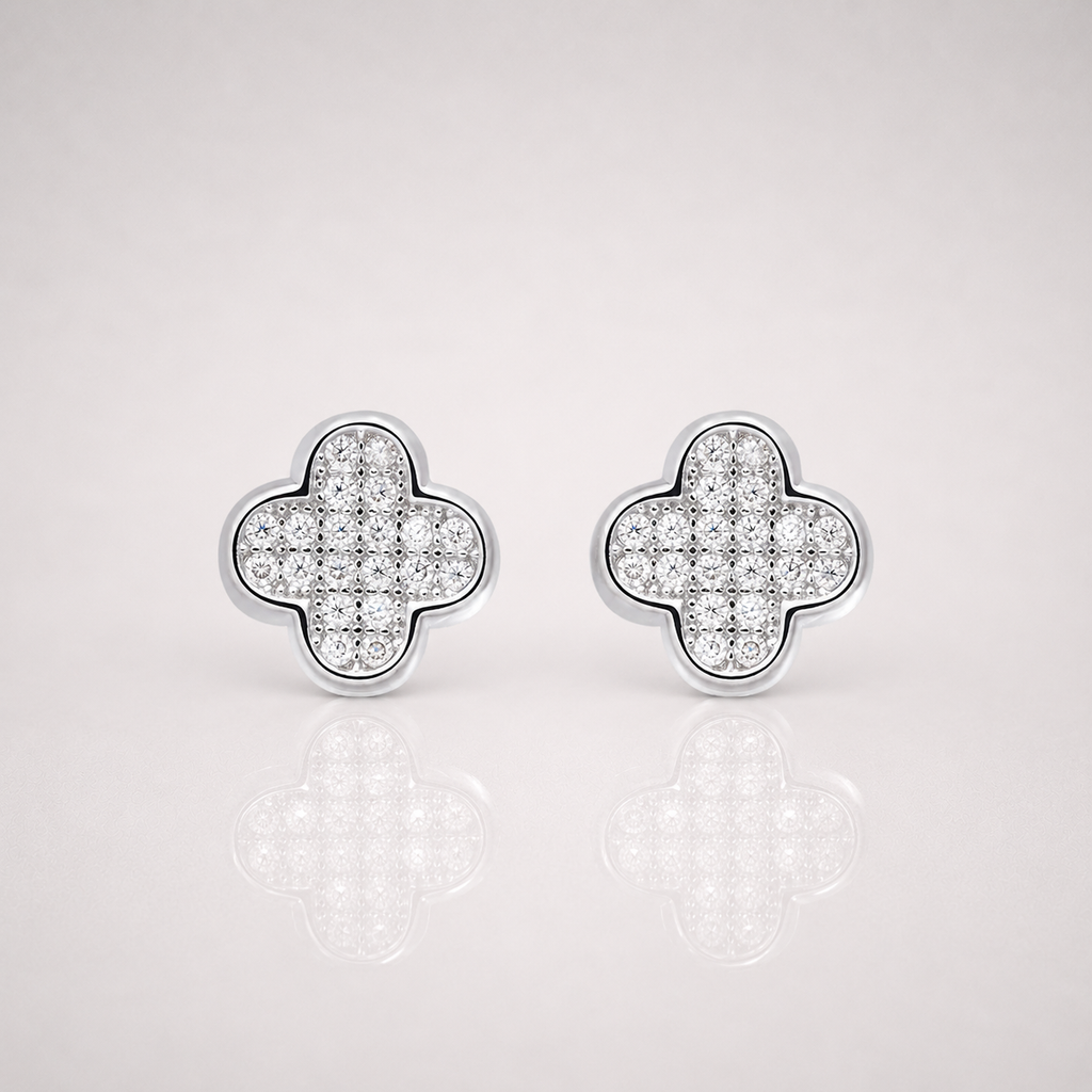 Clover Fashionista Iced Out Earrings