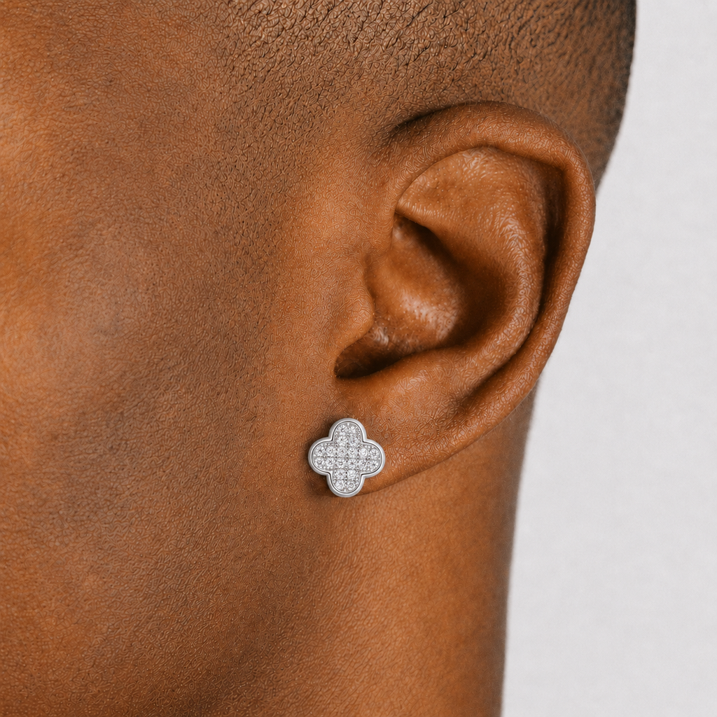 Clover Fashionista Iced Out Earrings