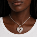 Iced Broken Heart Pendant – Red Crack Detail