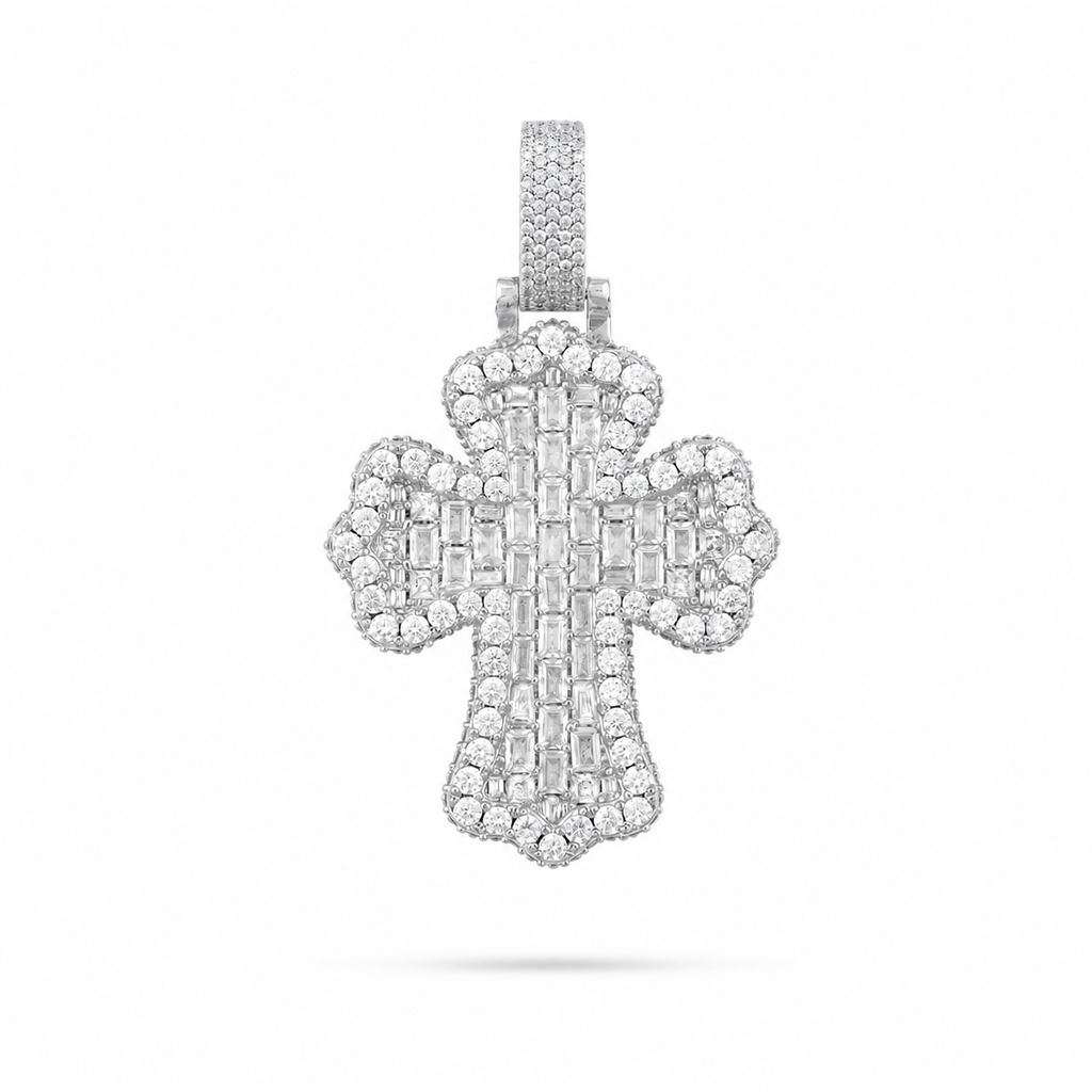 Baguette Iced Cross Pendant