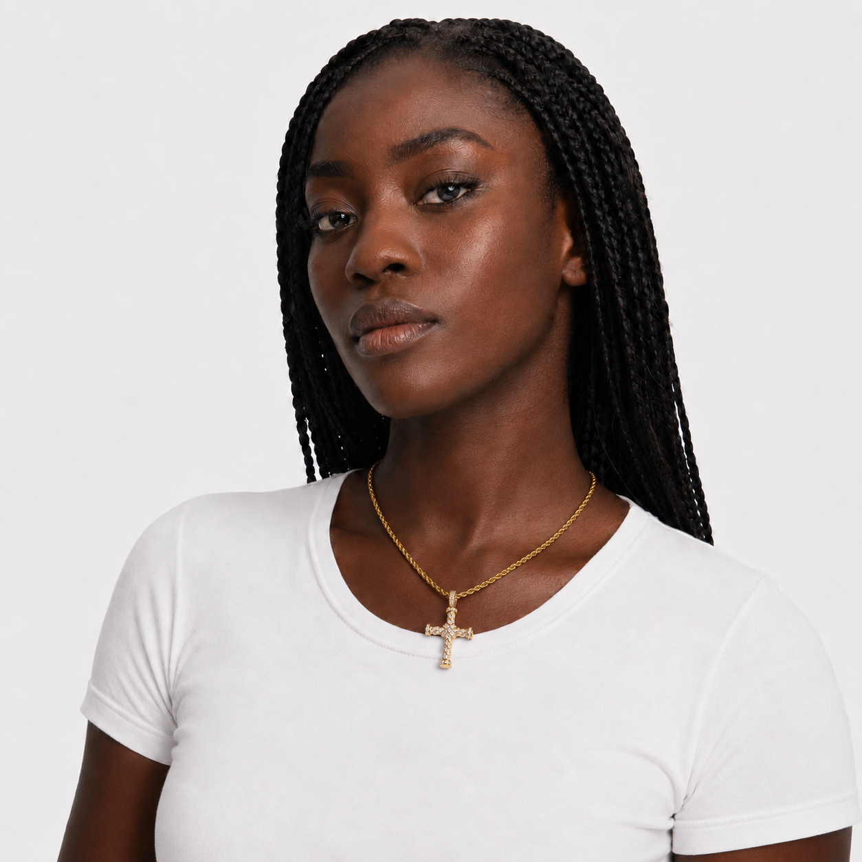 Gold Iced Cross Pendant
