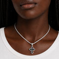 Black Iced Cross Pendant – 925 Silver