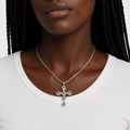 Green Clover Iced Cross Pendant