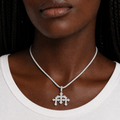 Triple Gothic Iced Cross Pendant