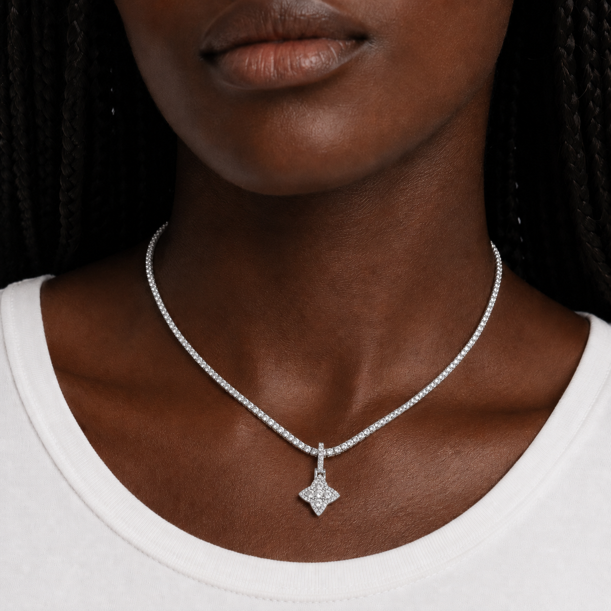 Diamond Kite Iced Pendant
