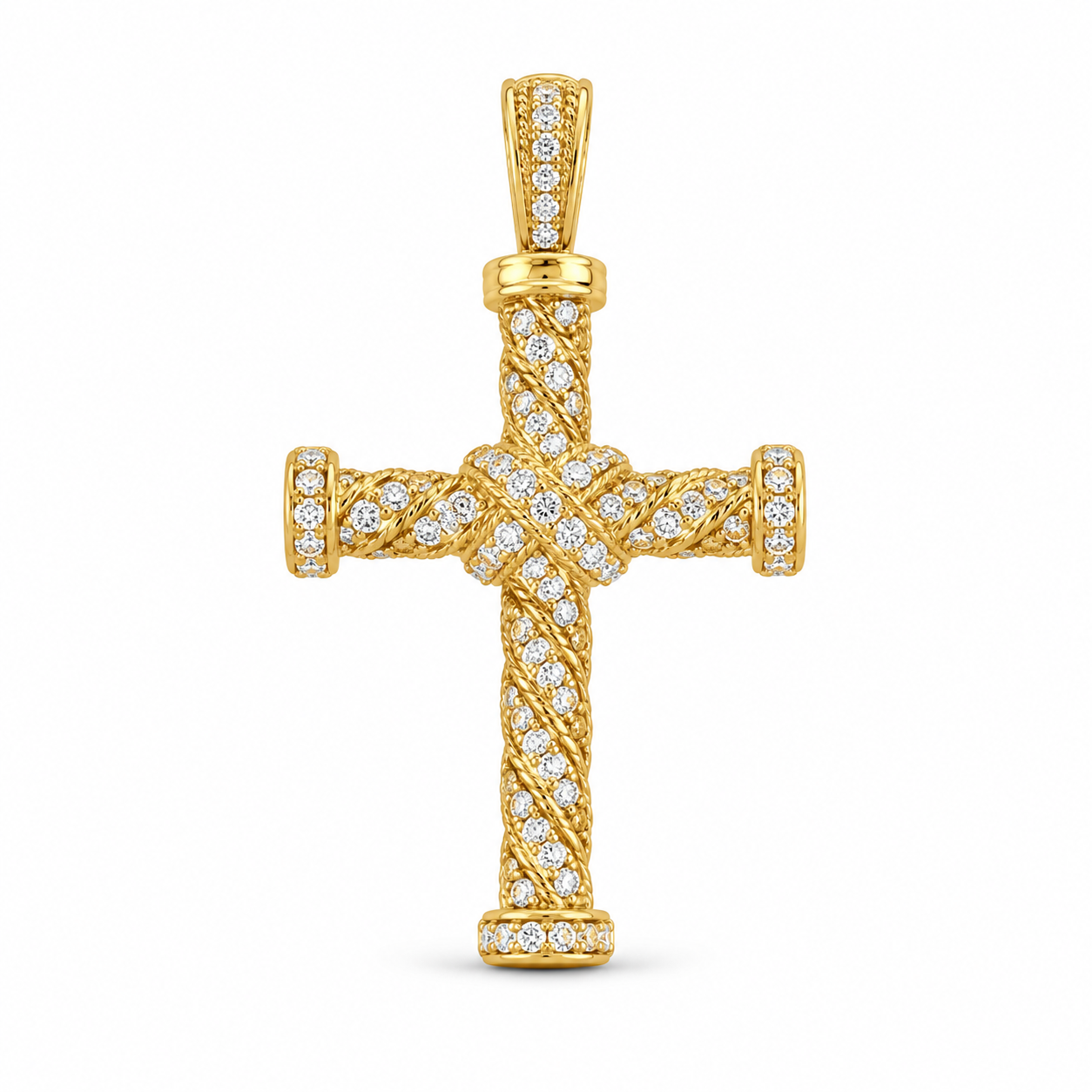 Gold Iced Cross Pendant