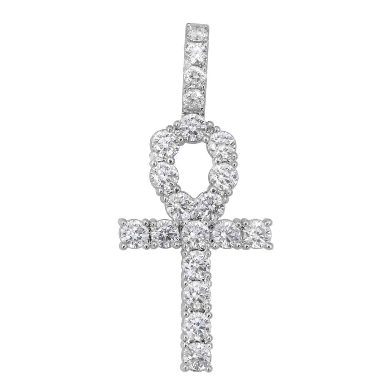 14K Gold VVS Ankh Pendant | Egyptian Life Symbol Iced Out Jewelry