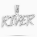 Iced Out Brush Font Custom Pendant