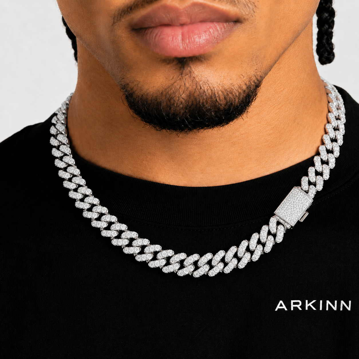 12MM VVS Moissanite Cuban Link Chain Gold Finish