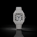 Men’s Bust Down VVS Moissanite Iced Out Watch with Roman Dial