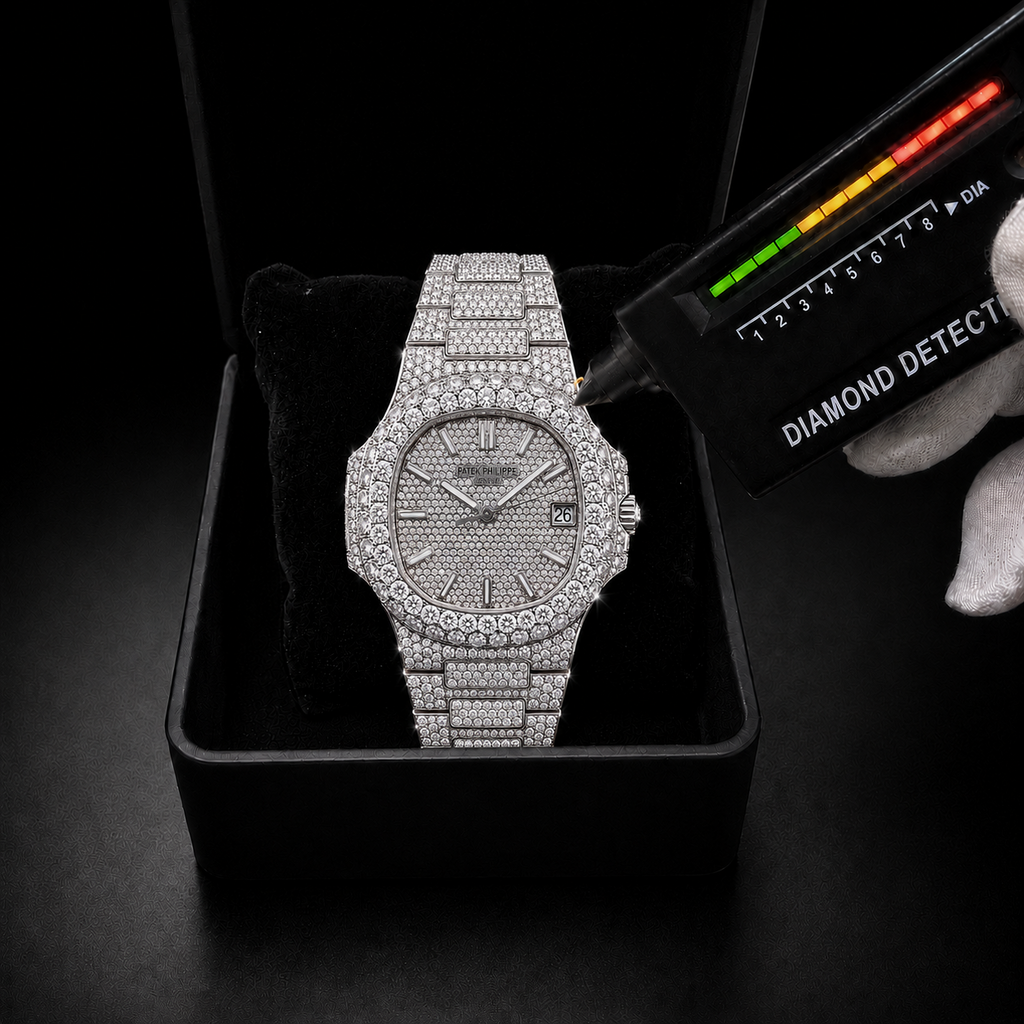 Full Iced Silver Moissanite WatchDial