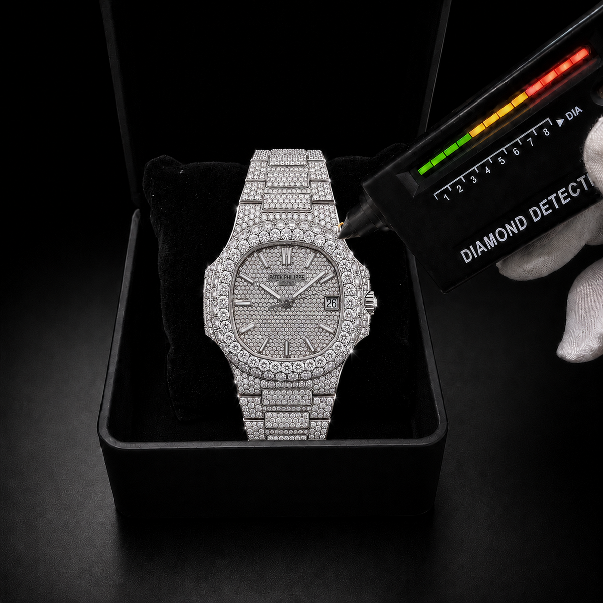 Full Iced Silver Moissanite WatchDial