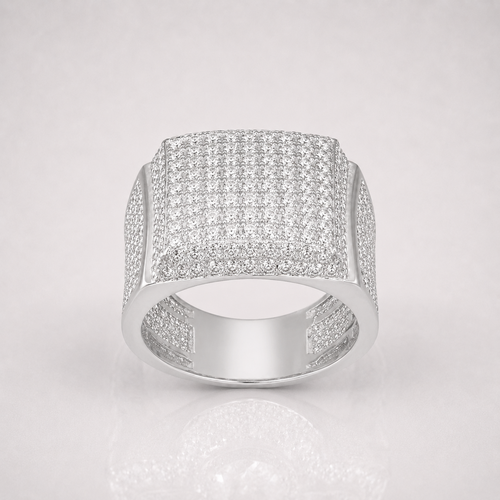 925 Silver VVS Moissanite Iced-Out Rapper Ring