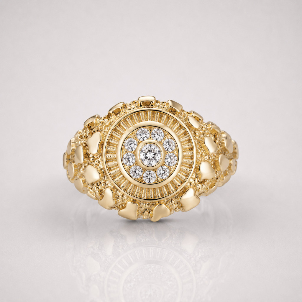 14K Gold Vermeil 925 Silver Moissanite Nugget Ring