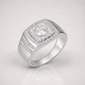 925 Silver Diamond-Look Moissanite Venetian Ring
