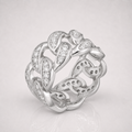 925 Silver VVS Moissanite Cuban Link Ring