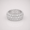 Men's Silver VVS Moissanite Honeycomb Eternity Band
