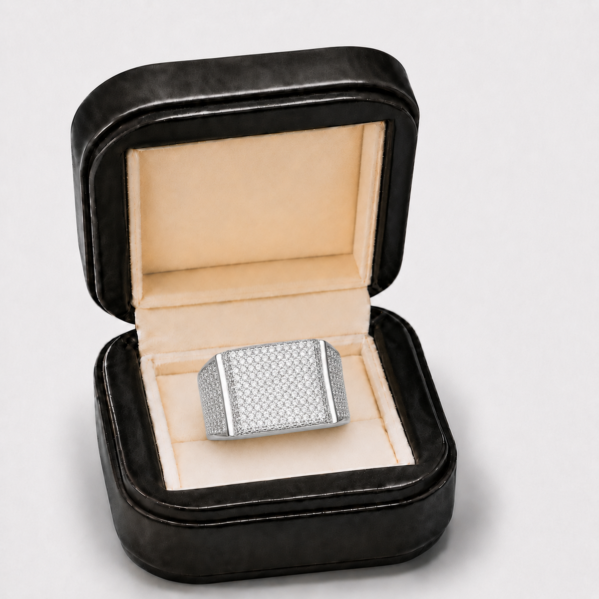 925 Silver VVS Moissanite Iced-Out Rapper Ring