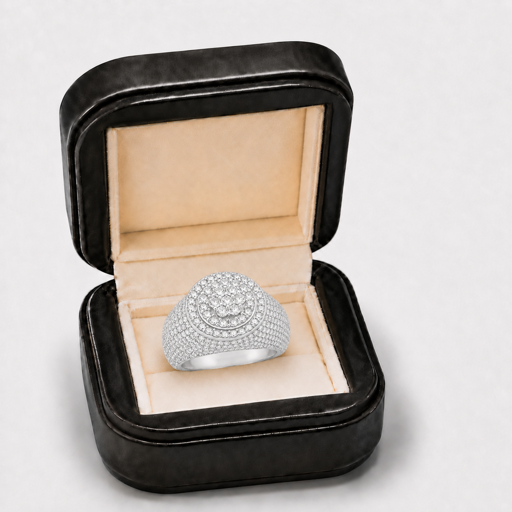 Men’s 925 Silver VVS Moissanite Pinky Ring