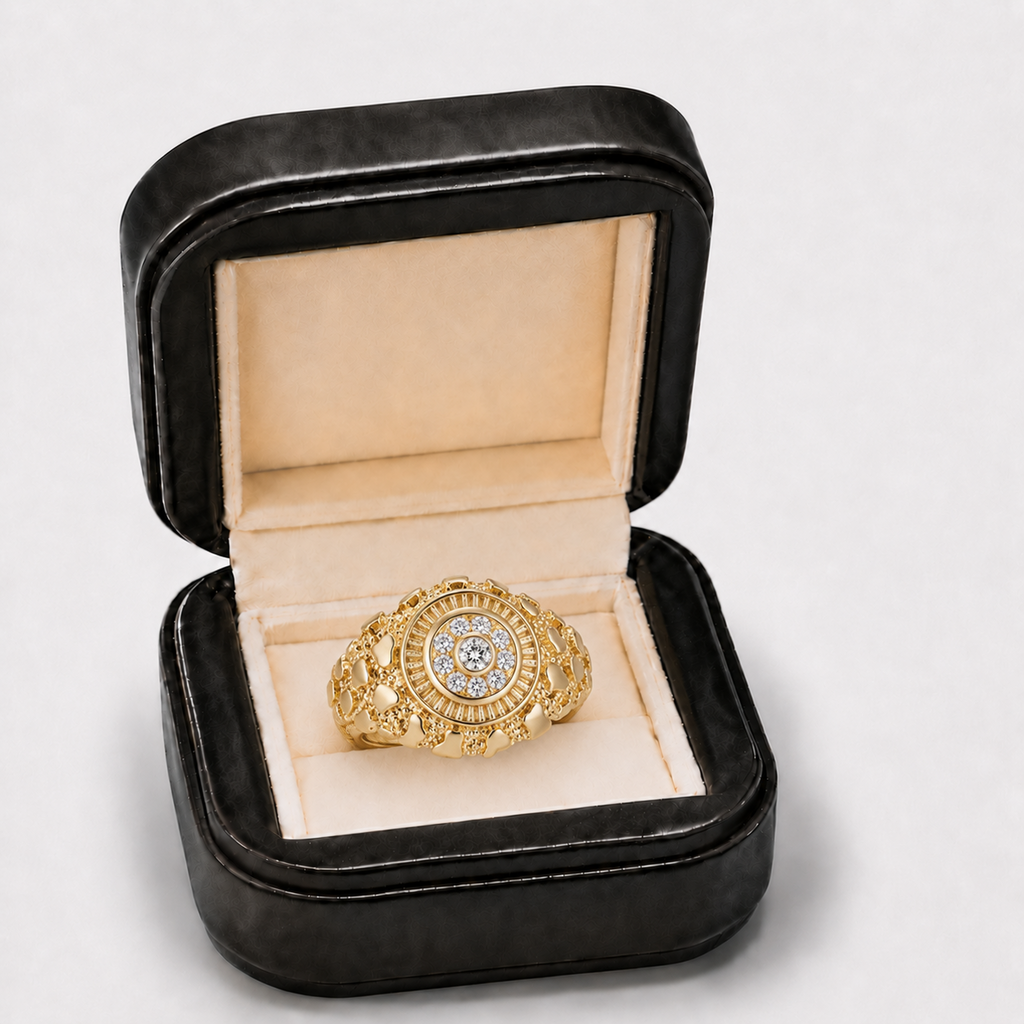 14K Gold Vermeil 925 Silver Moissanite Nugget Ring