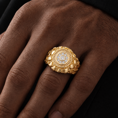 14K Gold Vermeil 925 Silver Moissanite Nugget Ring