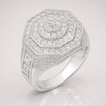 luxury VVS Moissanite Octagon Iced Ring Men