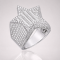 Men's Iced out Silver Baguette Moissanite Statement Ring