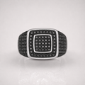 Moissanite Black Square Iced out Men's Pinky Ring
