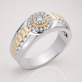 Luxury Iced Vermeil Silver Moissanite Presidential Ring