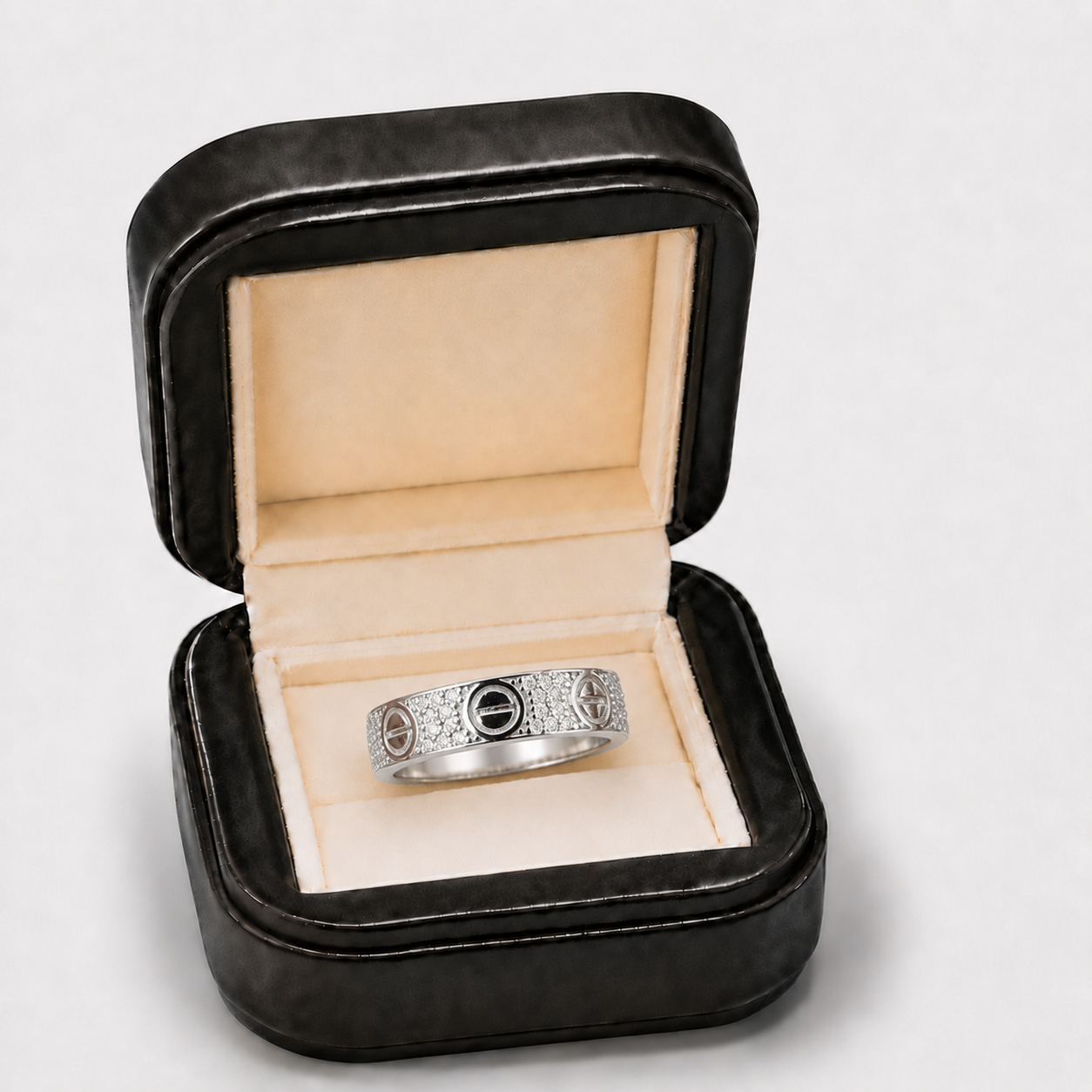 Classic Love Eternity Band Silver Moissanite