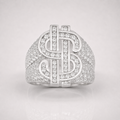Men's Luxury Moissanite Dollar Sign Statement Iced Out Ring