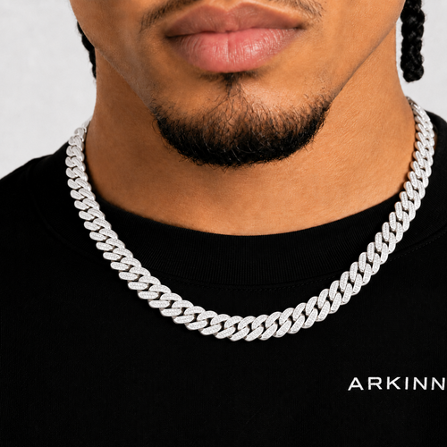 15MM Iced Out Miami Link Moissanite Chain