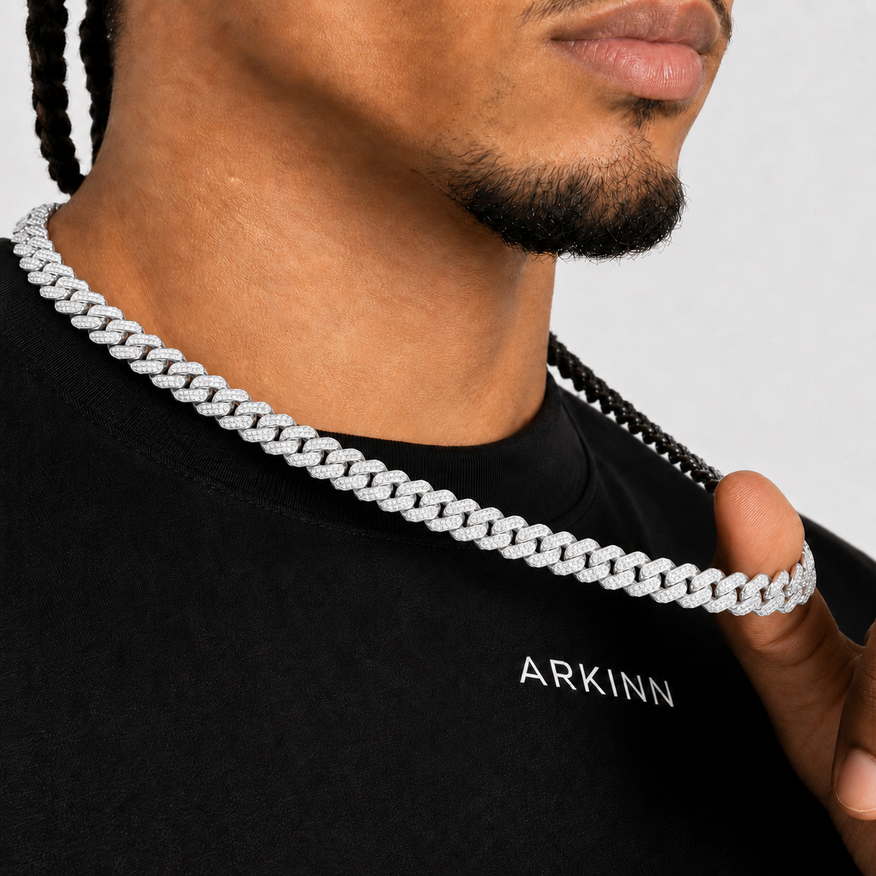 15MM Iced Out Miami Link Moissanite Chain