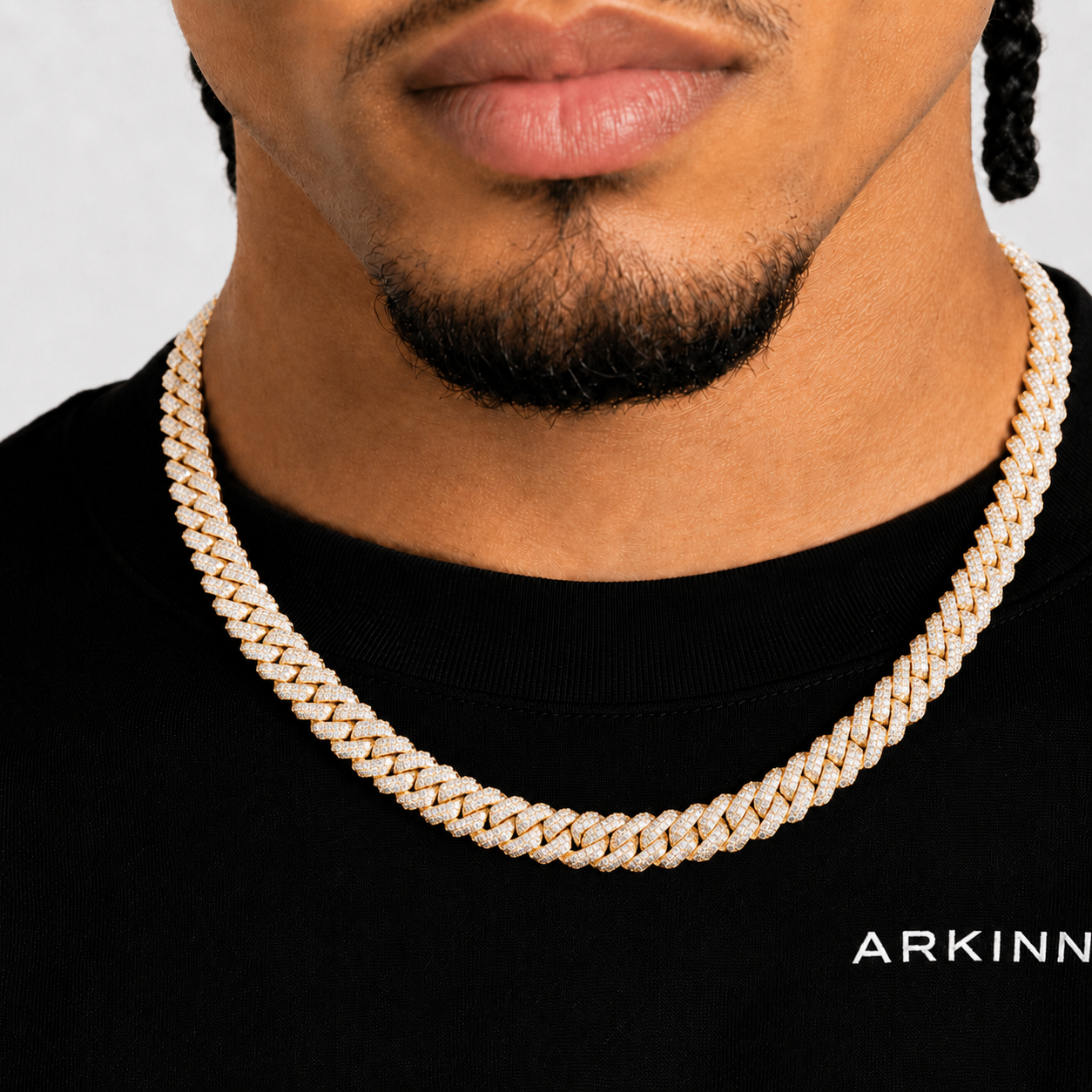 10MM Iced Out Cuban Miami Link Moissanite Chain