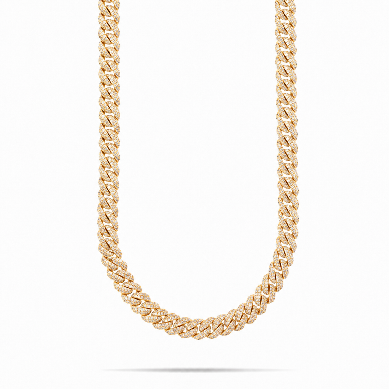 10MM Iced Out Cuban Miami Link Moissanite Chain