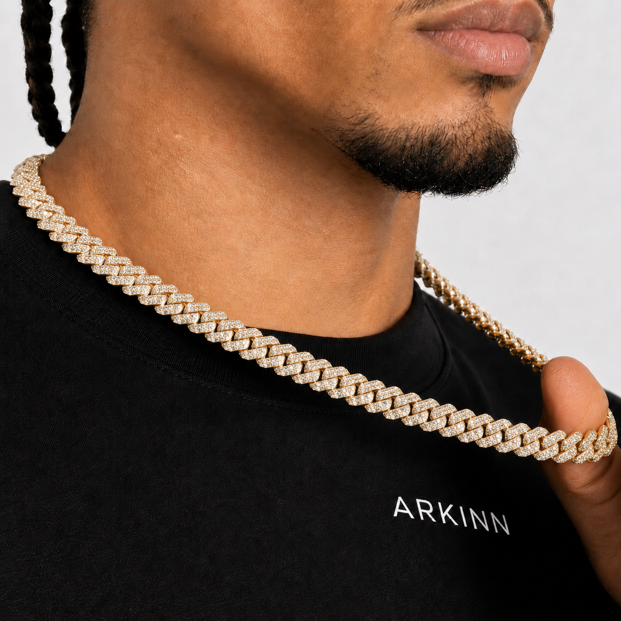 10MM Iced Out Cuban Miami Link Moissanite Chain