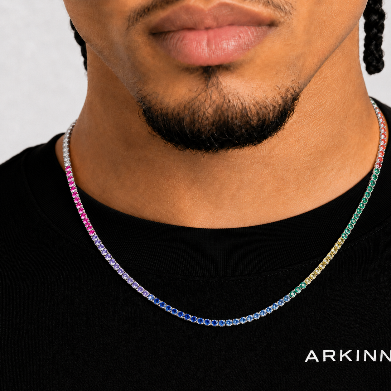 4MM Rainbow Iced Out Moissanite Tennis Chain