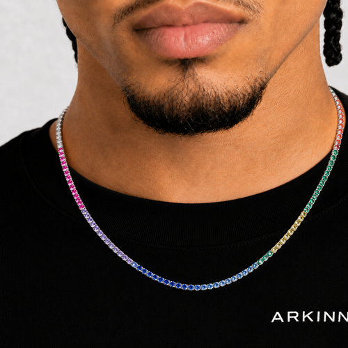 4MM Rainbow Iced Out Moissanite Tennis Chain